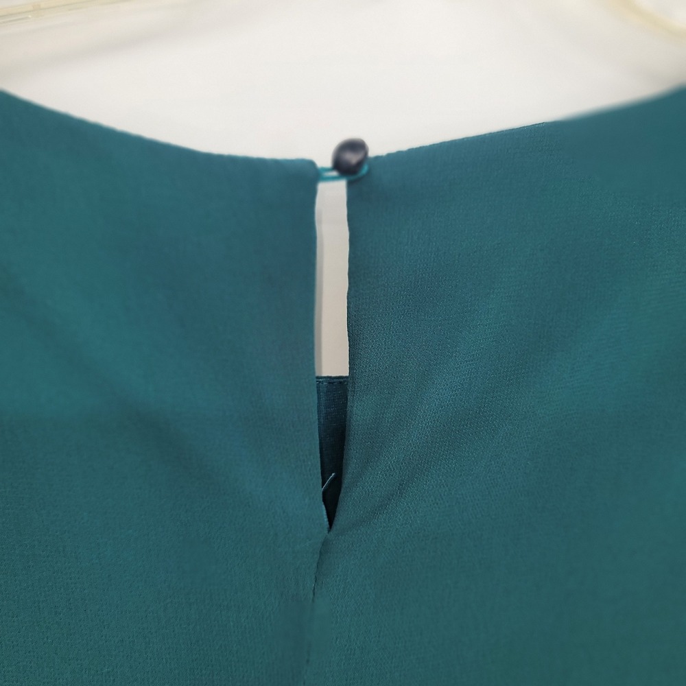 Women's Teal Chiffon Lagenlook Elegant Boho Formal Whimsigoth Sz XXL Tunic Dress - Picture 9 of 9